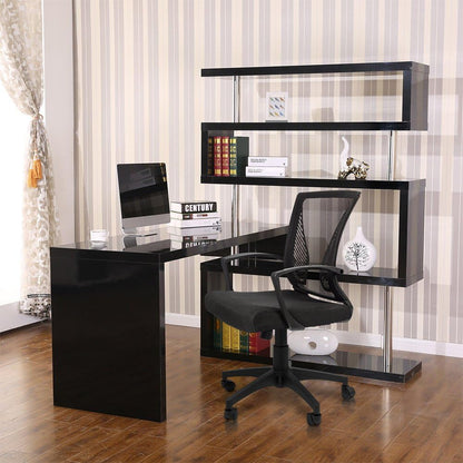 Office Chair Mid Back Swivel Lumbar Support Desk Chair, Computer Ergonomic Mesh Chair with Armrest