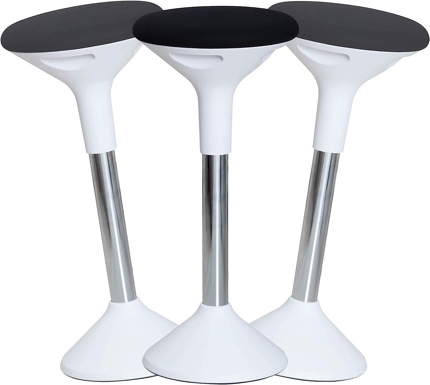 Ergonomic Height Adjustable Wobble Stool for Standing Desk (Black)