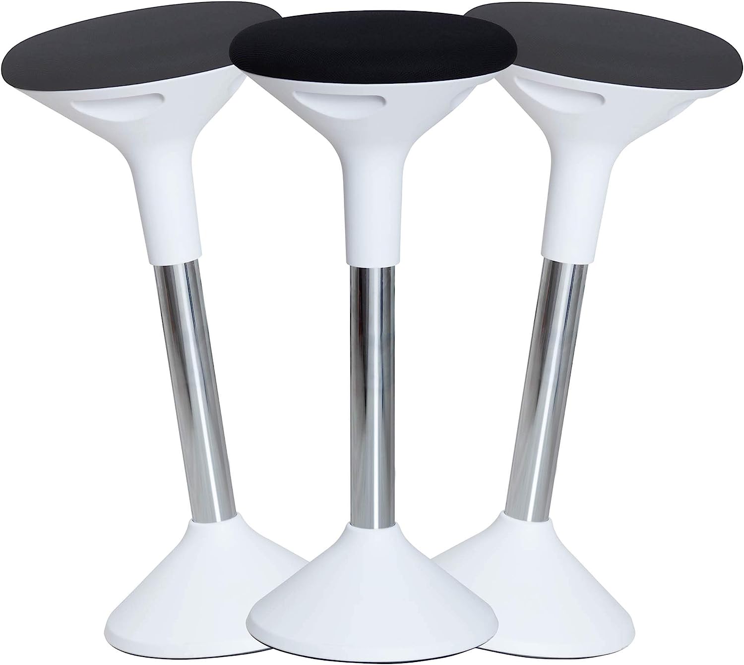 Ergonomic Height Adjustable Wobble Stool for Standing Desk (Black)