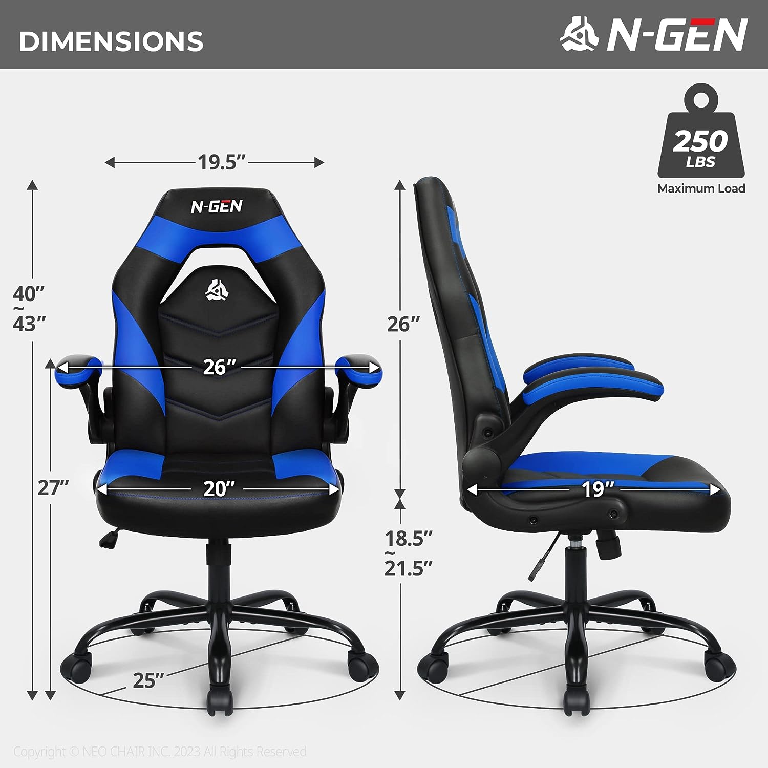 Gaming Chair Ergonomic Office Chair Computer Desk Chair with Lumbar Support Flip Up Arms Adjustable Height Swivel PU Leather Executive PC Chair with Wheels for Adults Women Men