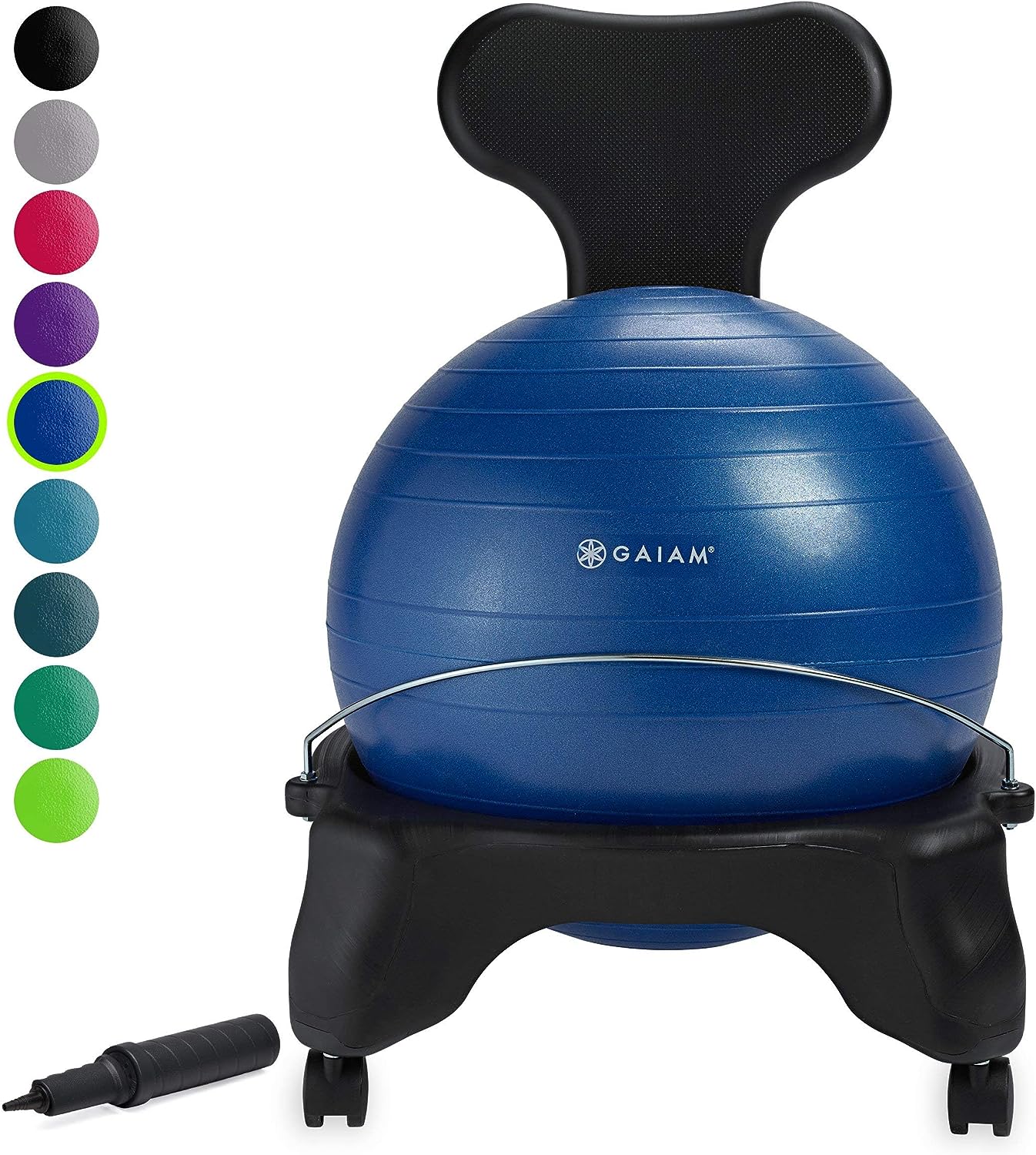 Classic Balance Ball Chair – Exercise Stability Yoga Ball Premium Ergonomic Chair for Home and Office Desk with Air Pump, Exercise Guide and Satisfaction Guarantee
