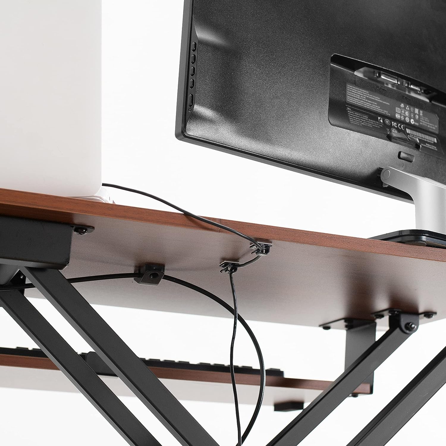 Height Adjustable 32 inch Stand Up Desk Converter, Quick Sit to Stand Tabletop Dual Monitor Riser Workstation