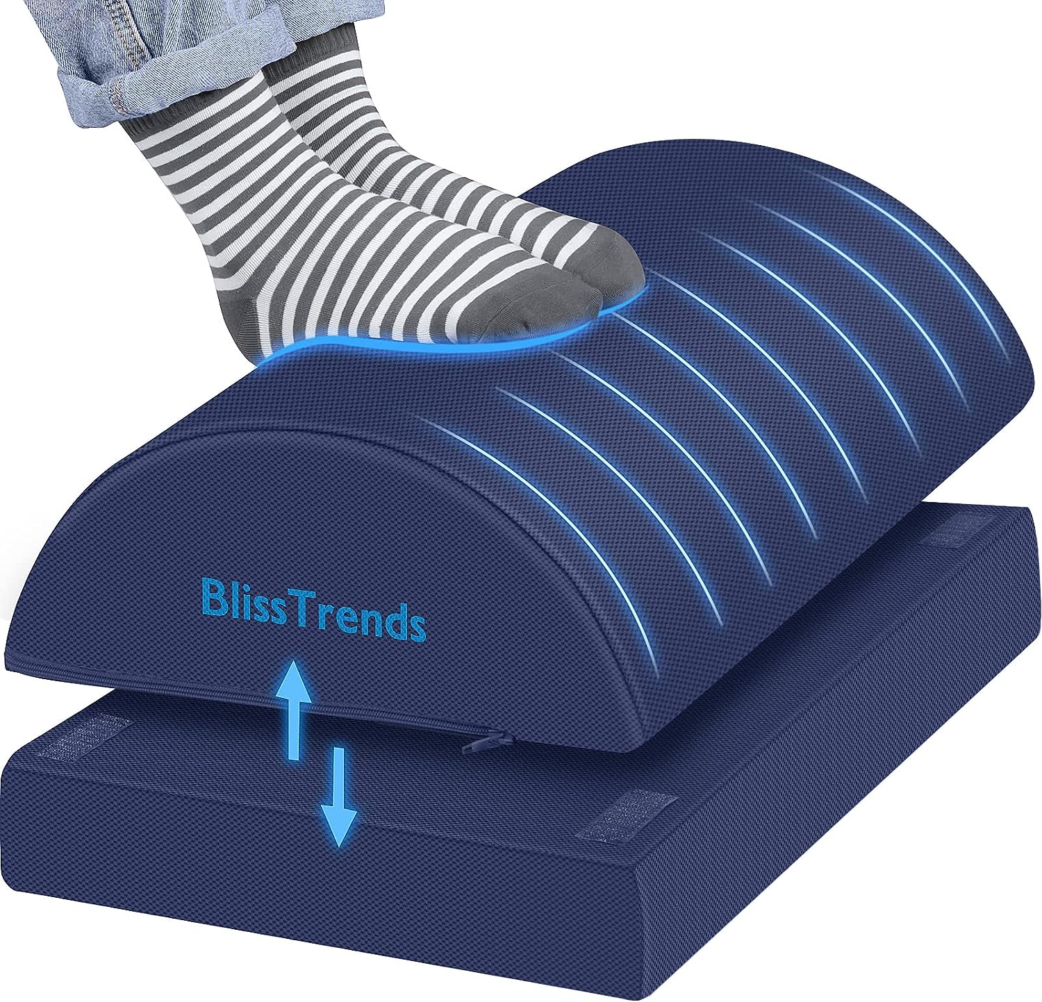Footrest with 2 Adjustable Heights for Car,Home and Office to Relieve Back,Lumbar,Knee Pain