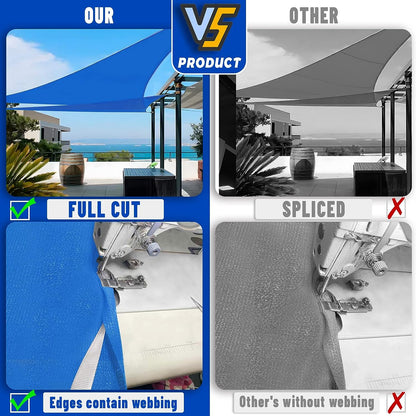 Triangle Sun Shade Sail Canopy UV Block Sunshade for Outdoor Patio Garden Backyard