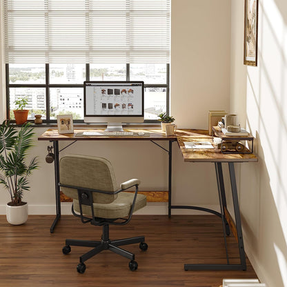 L Shaped Gaming Desk Computer Office Desk, Corner Desk with Large Monitor Stand for Home Office Study Writing Workstation