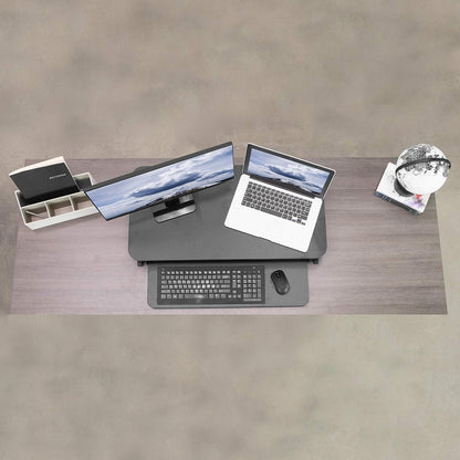 Height Adjustable 32 inch Stand Up Desk Converter, Quick Sit to Stand Tabletop Dual Monitor Riser Workstation
