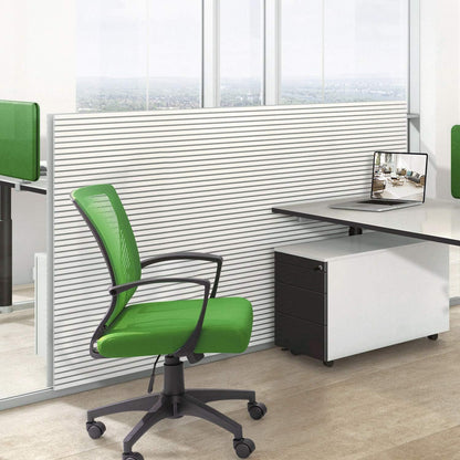 Office Chair Mid Back Swivel Lumbar Support Desk Chair, Computer Ergonomic Mesh Chair with Armrest