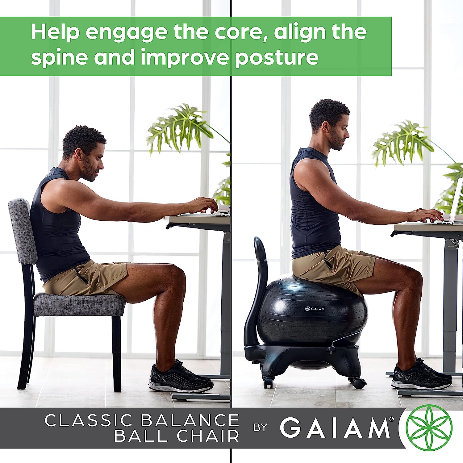Classic Balance Ball Chair – Exercise Stability Yoga Ball Premium Ergonomic Chair for Home and Office Desk with Air Pump, Exercise Guide and Satisfaction Guarantee
