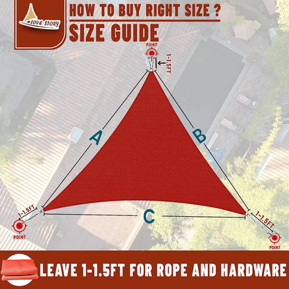 Triangle Sun Shade Sail Canopy UV Block Sunshade for Outdoor Patio Garden Backyard