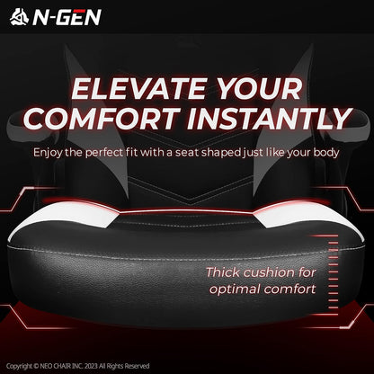 Gaming Chair Ergonomic Office Chair Computer Desk Chair with Lumbar Support Flip Up Arms Adjustable Height Swivel PU Leather Executive PC Chair with Wheels for Adults Women Men