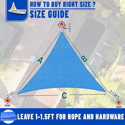 Triangle Sun Shade Sail Canopy UV Block Sunshade for Outdoor Patio Garden Backyard