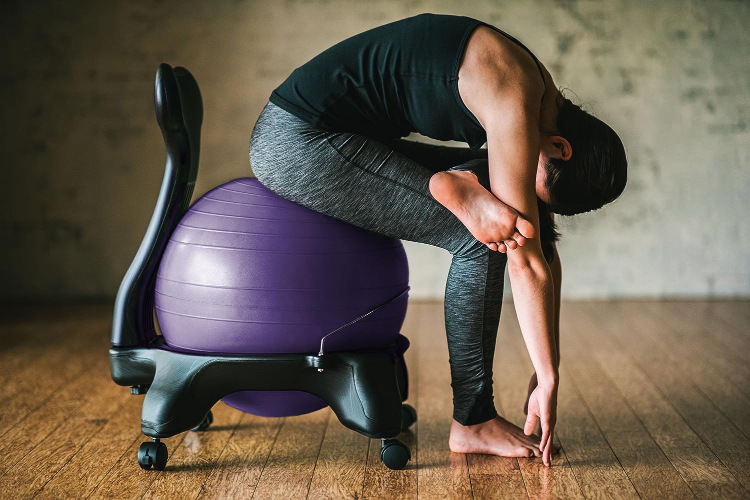Classic Balance Ball Chair – Exercise Stability Yoga Ball Premium Ergonomic Chair for Home and Office Desk with Air Pump, Exercise Guide and Satisfaction Guarantee
